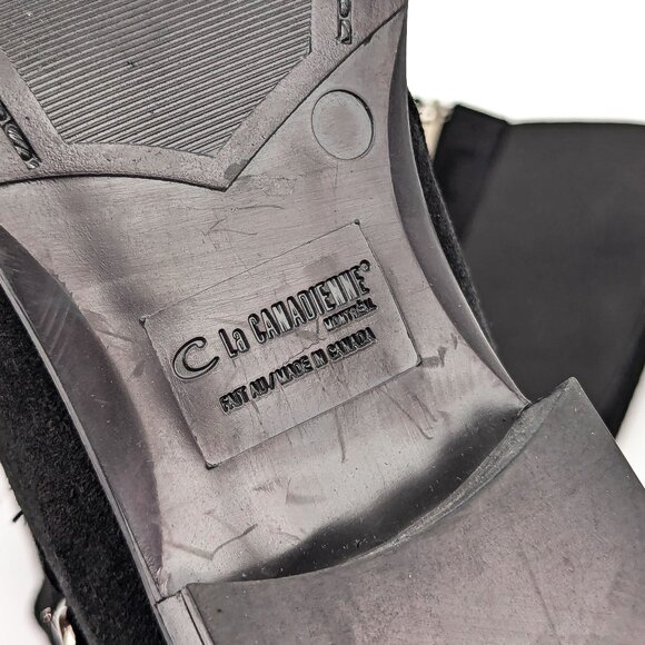La Canadienne Wmn Lentina Black Leather Buckle Riding Equestrian Boots Sz 10 - Picture 9 of 10